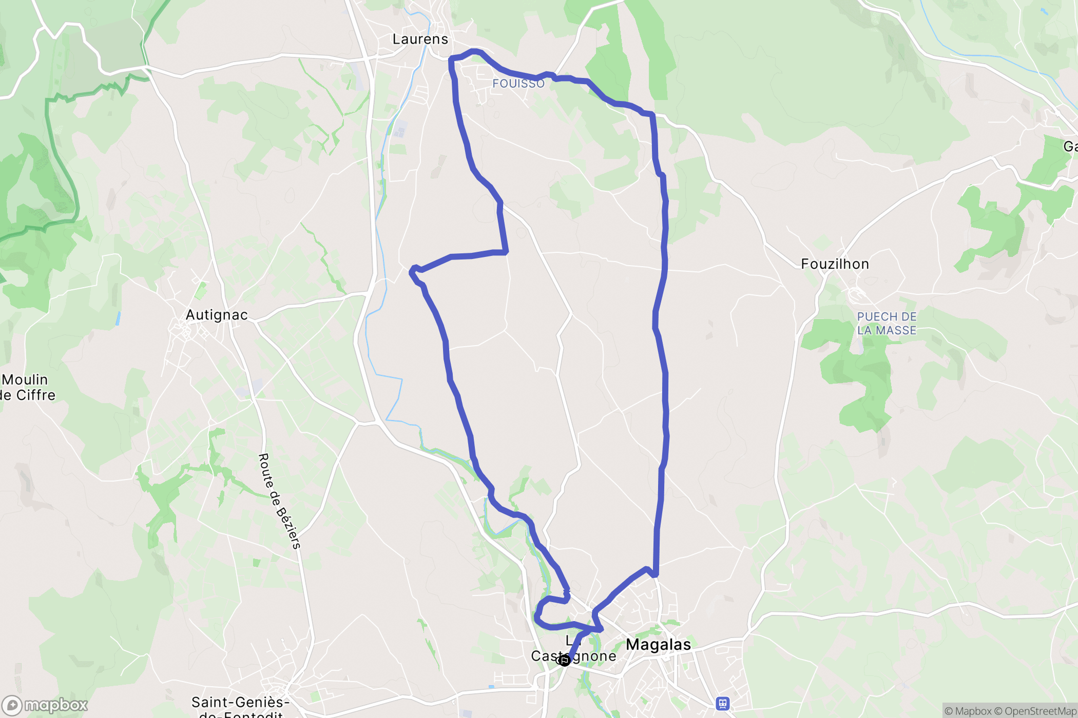 Magalas : carte du parcours de randonnée - France