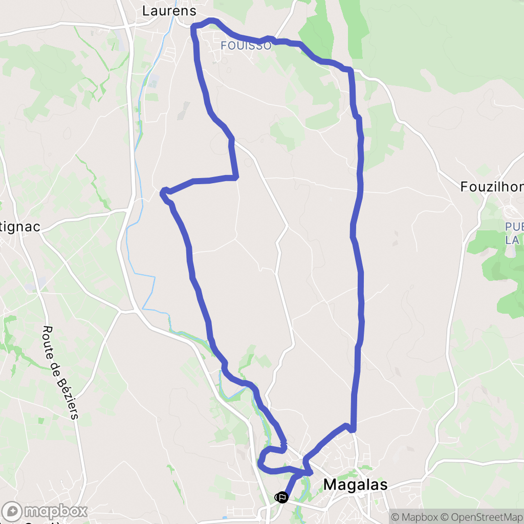 Magalas : carte du parcours de randonnée - France
