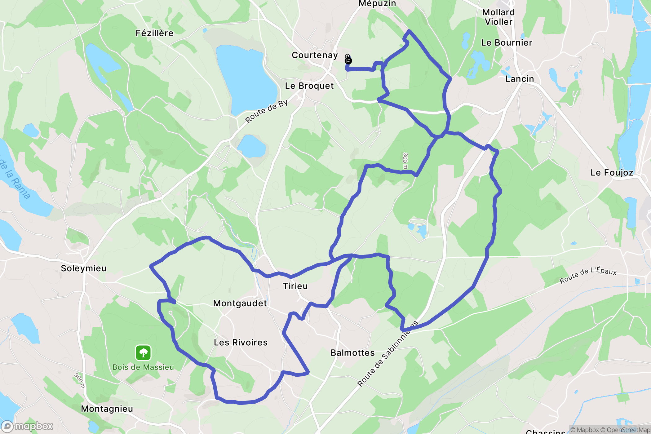 Courtenay : carte du parcours de randonnée - France