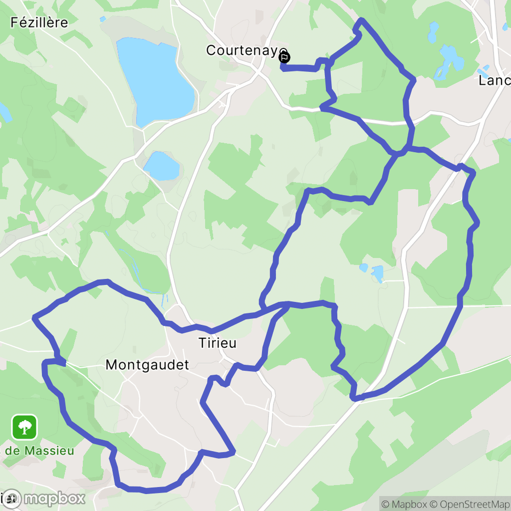 Courtenay : carte du parcours de randonnée - France