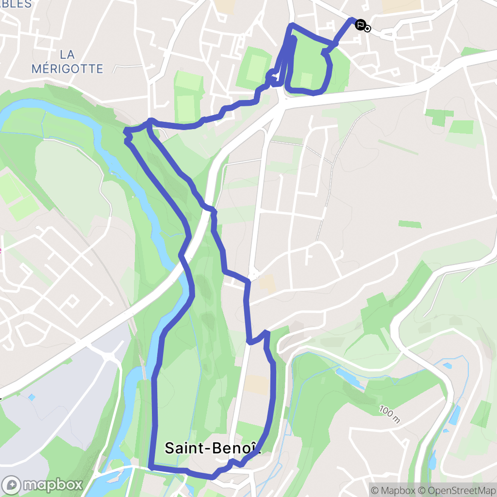 Poitiers : carte du parcours de randonnée - France