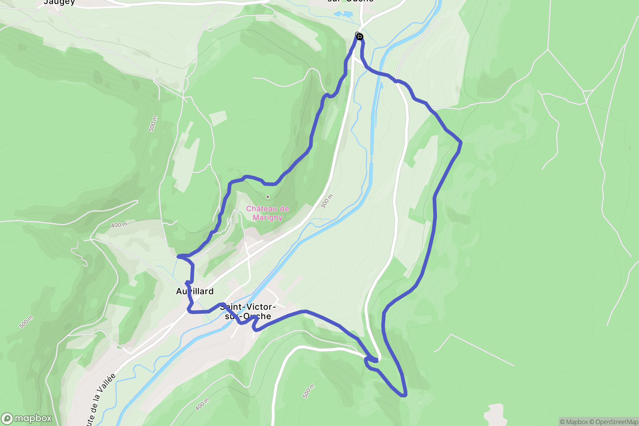 Barbirey-sur-Ouche : carte du parcours de randonnée - France