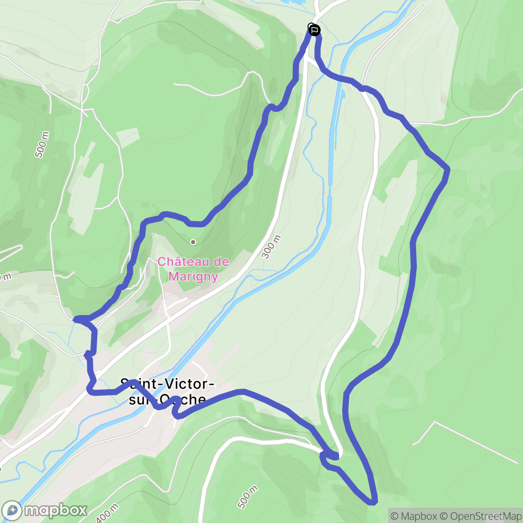 Barbirey-sur-Ouche : carte du parcours de randonnée - France
