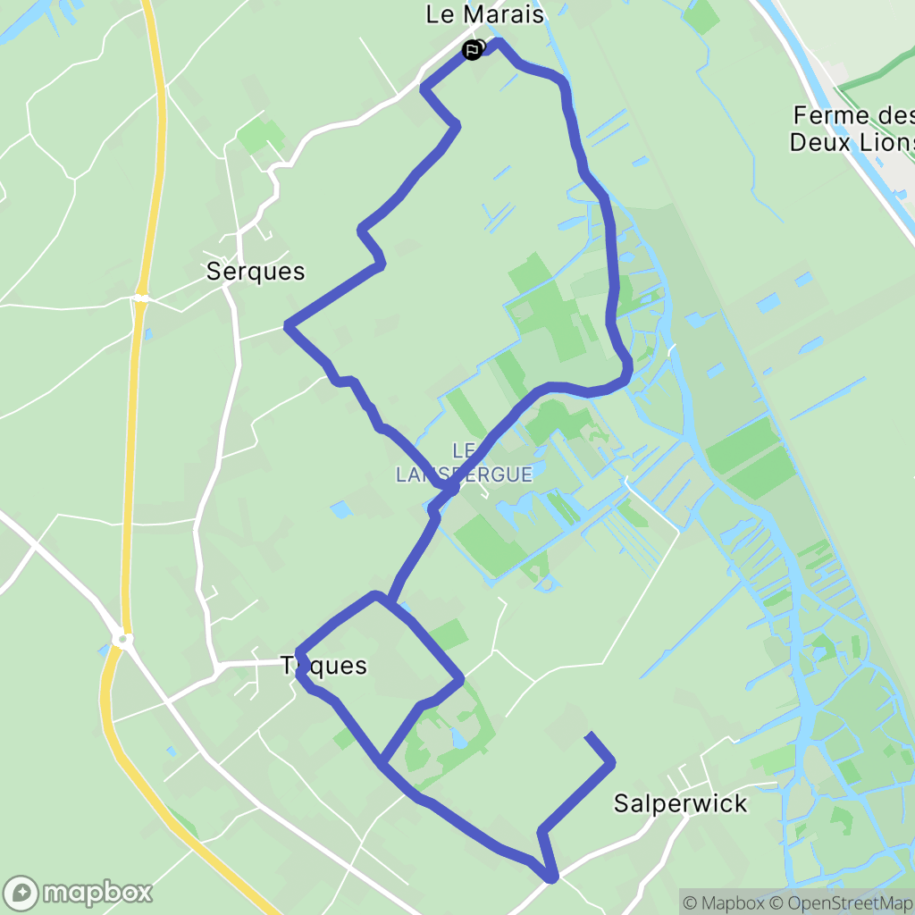 Serques : carte du parcours de randonnée - France