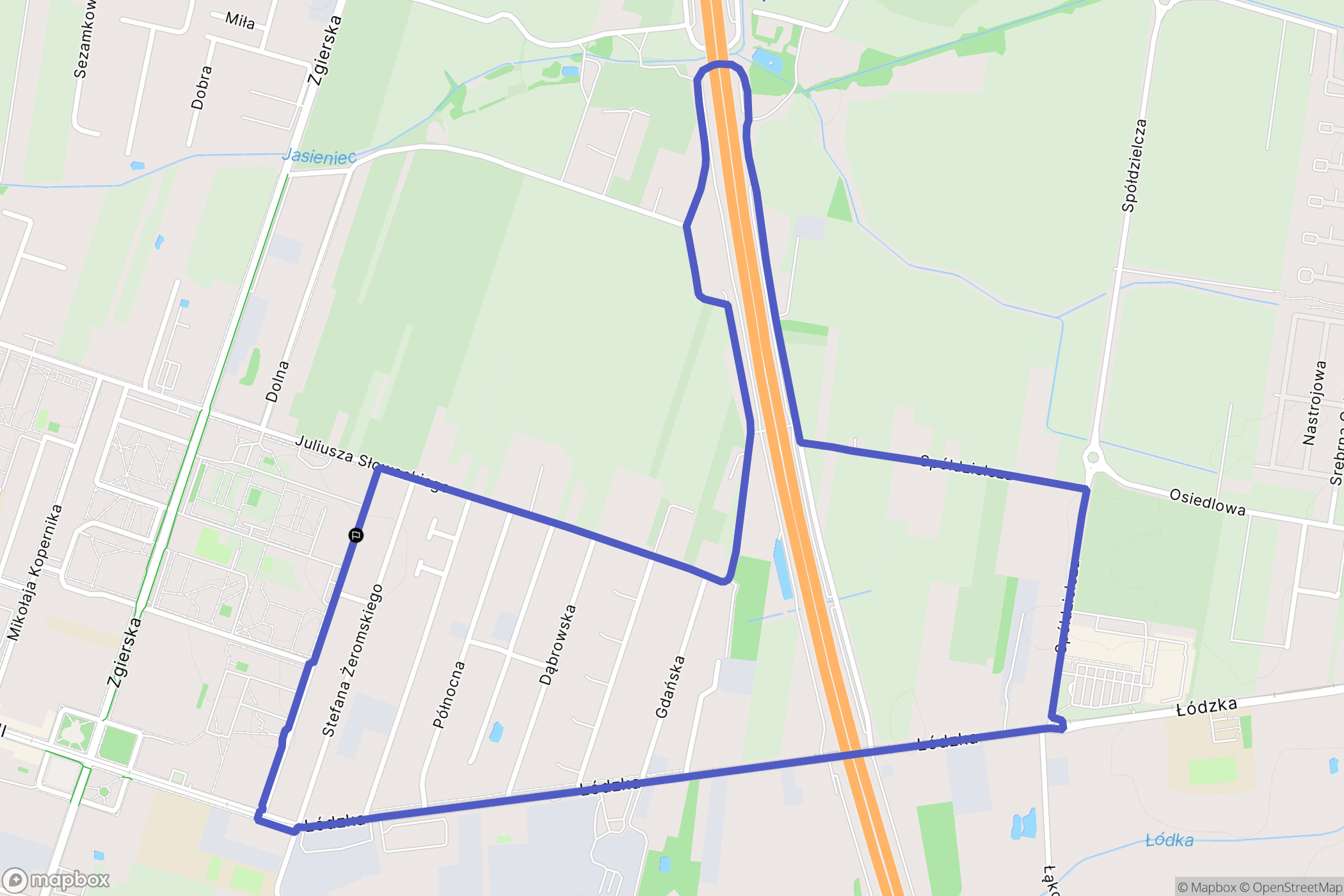 Konstantynów Łódzki: mapa trasy - Poland