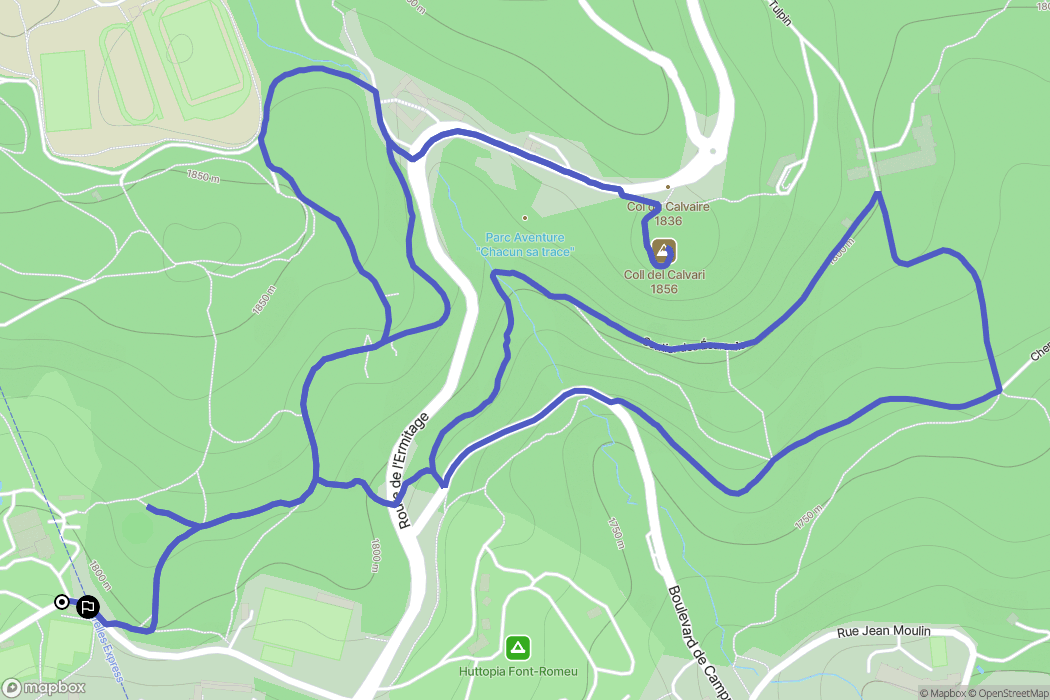 Font-Romeu-Odeillo-Via : carte du parcours de randonnée - France