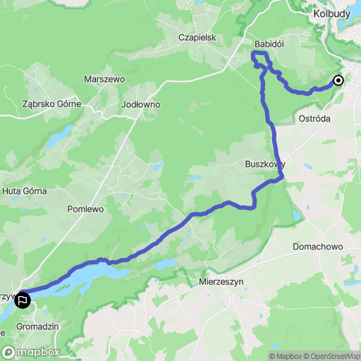 Pręgowo: mapa trasy - Poland