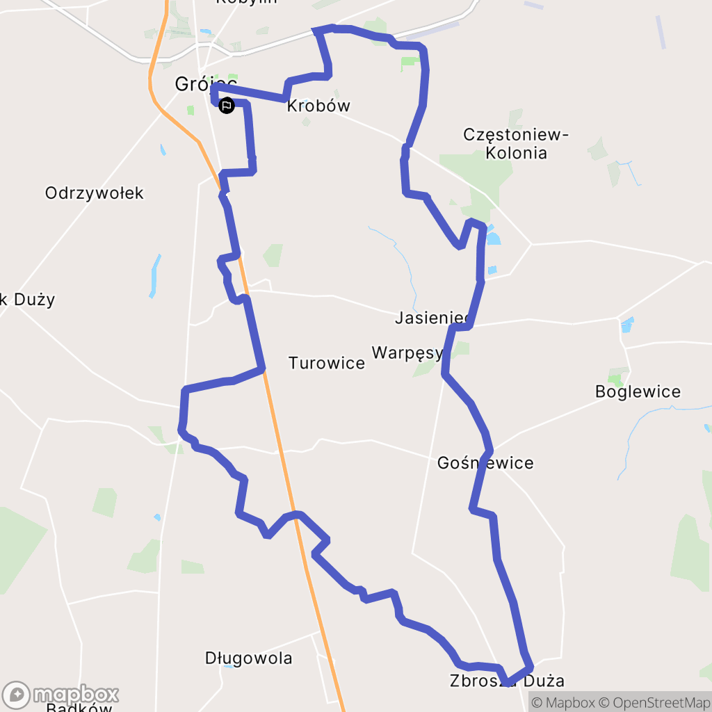 Grójec: mapa trasy - Poland