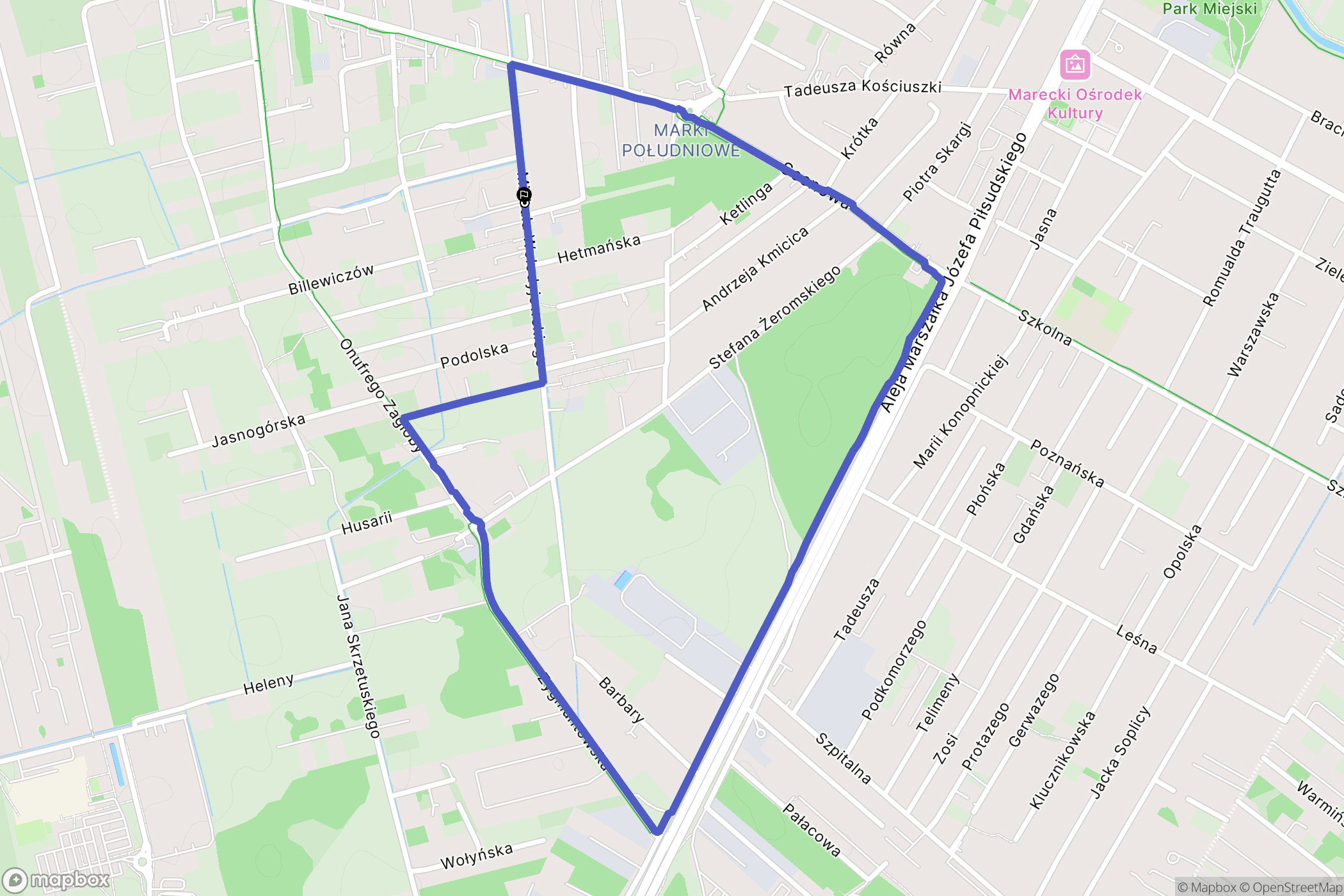 Marki: mapa trasy - Poland