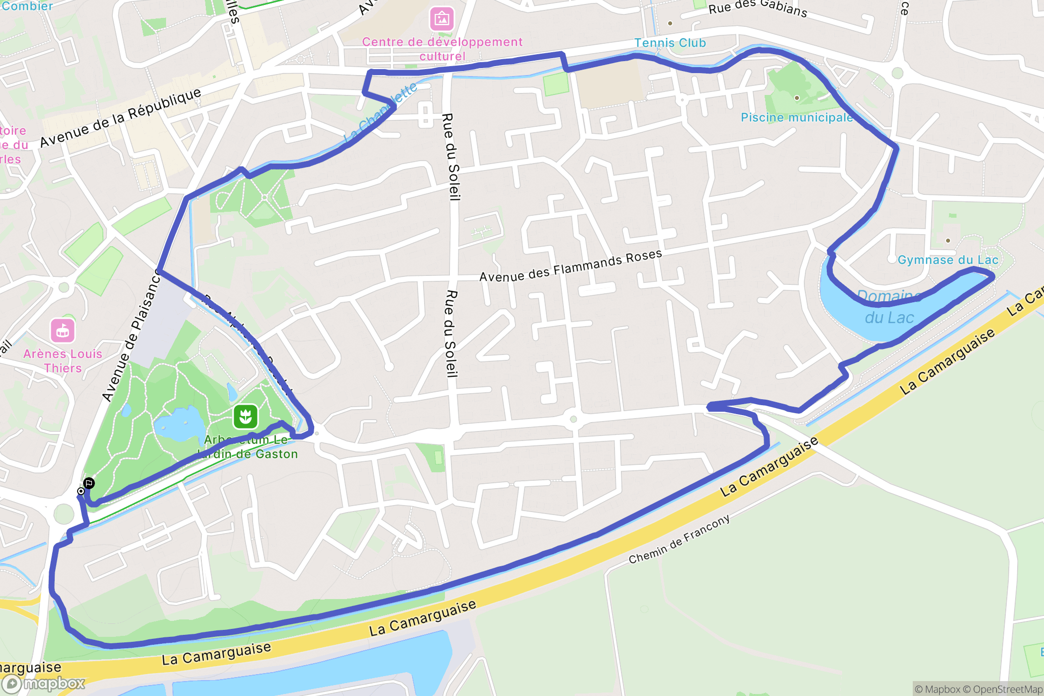 Saint-Martin-de-Crau : carte du parcours de randonnée - France