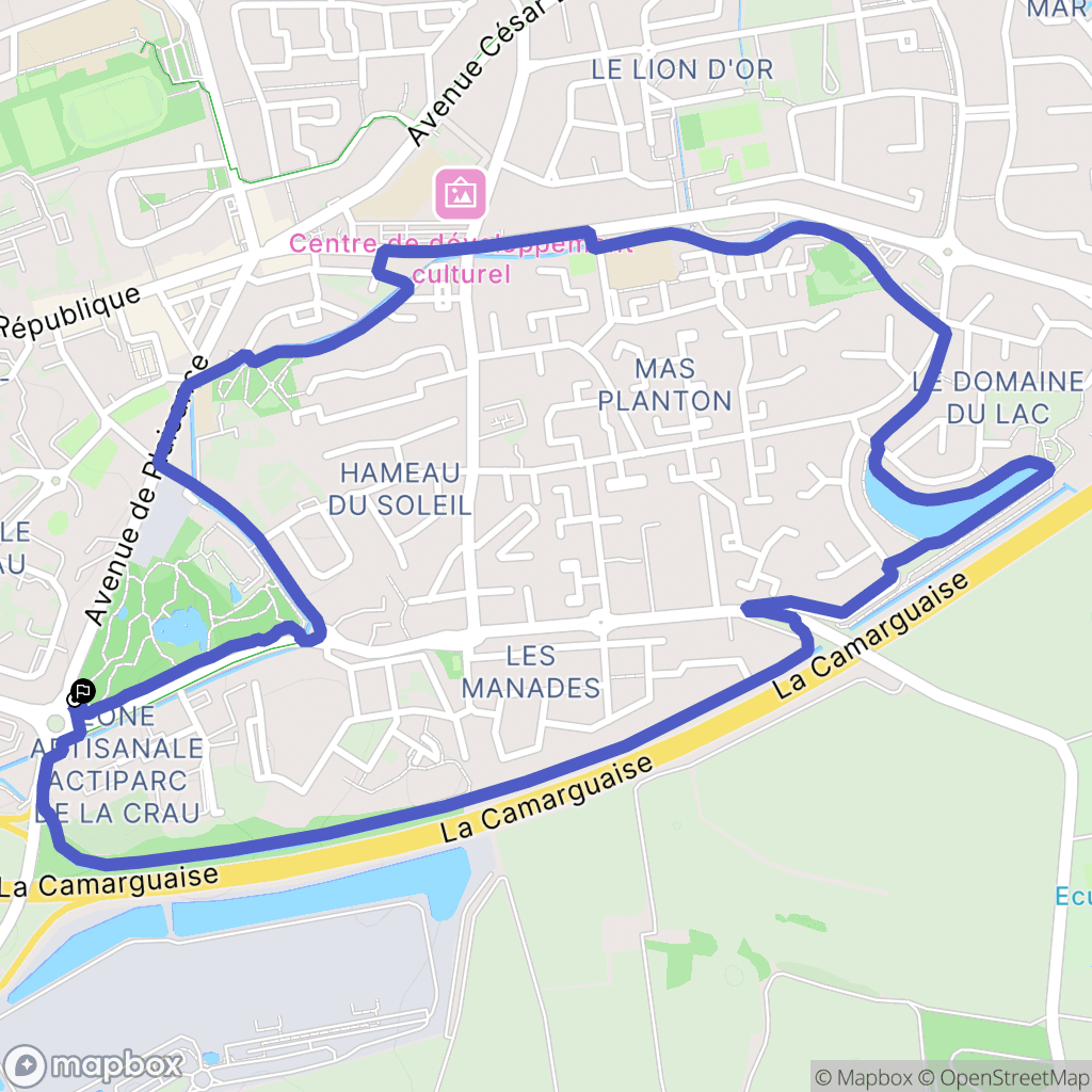 Saint-Martin-de-Crau : carte du parcours de randonnée - France