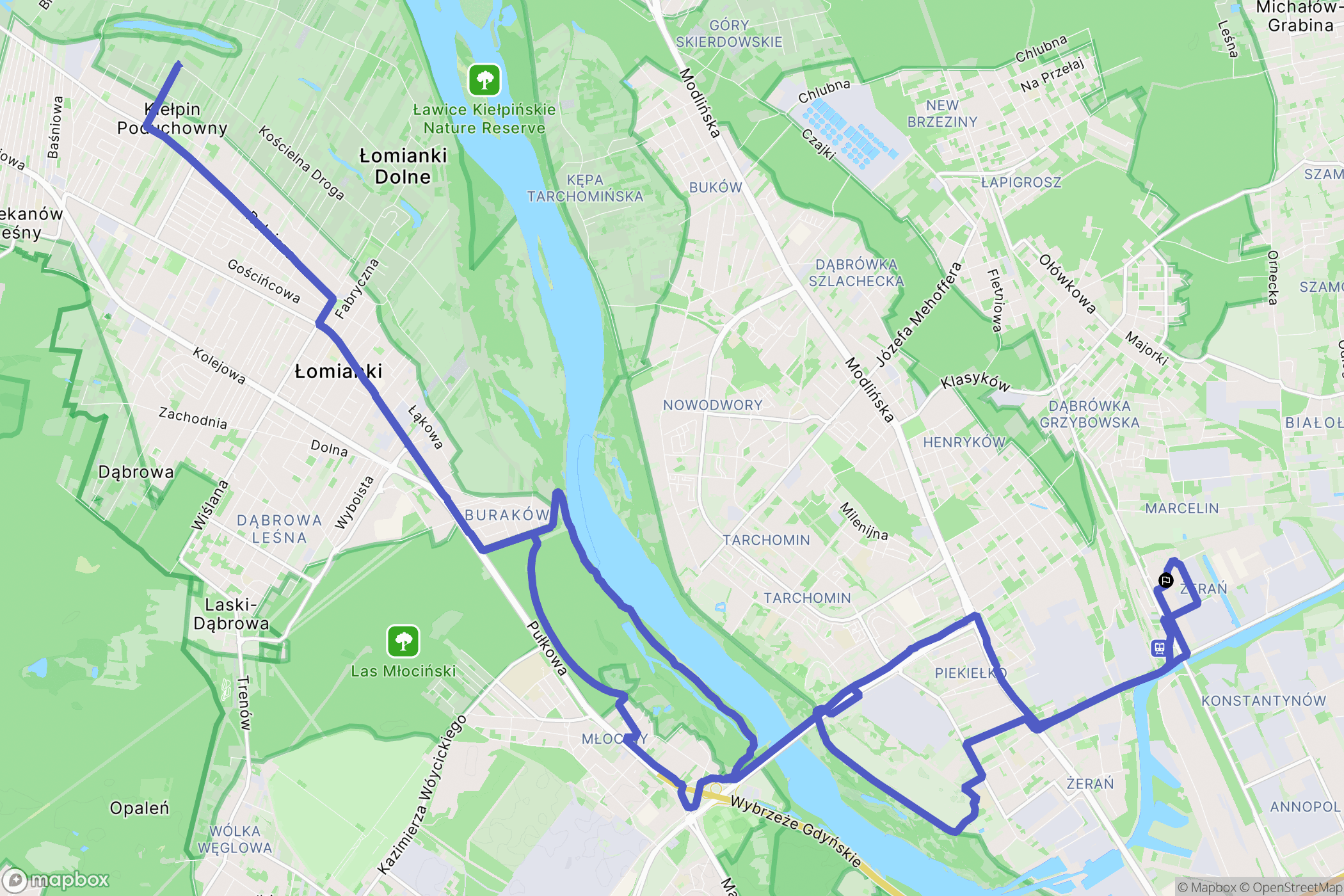 Warszawa: mapa trasy - Poland