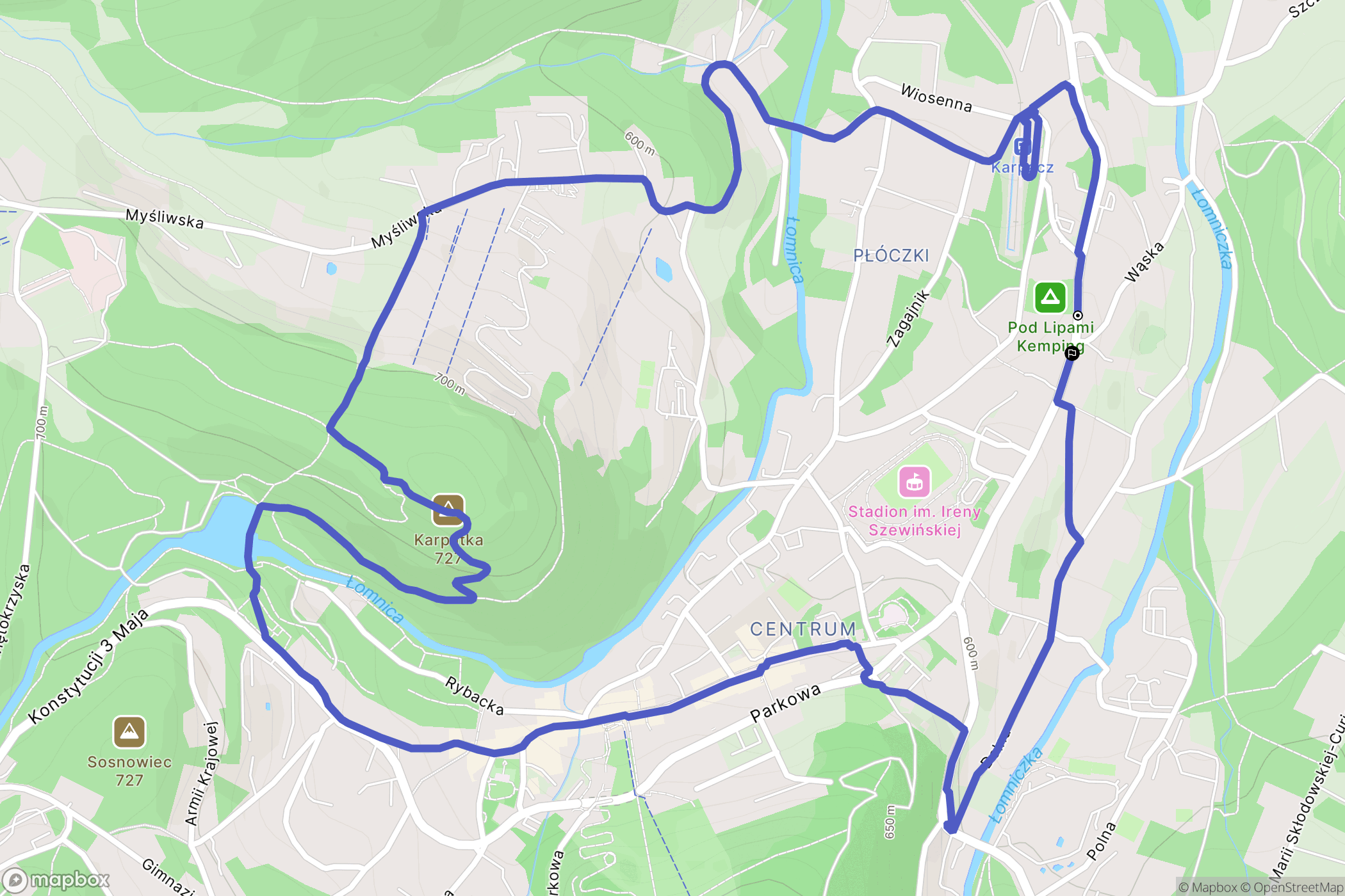 Karpacz: mapa trasy - Poland