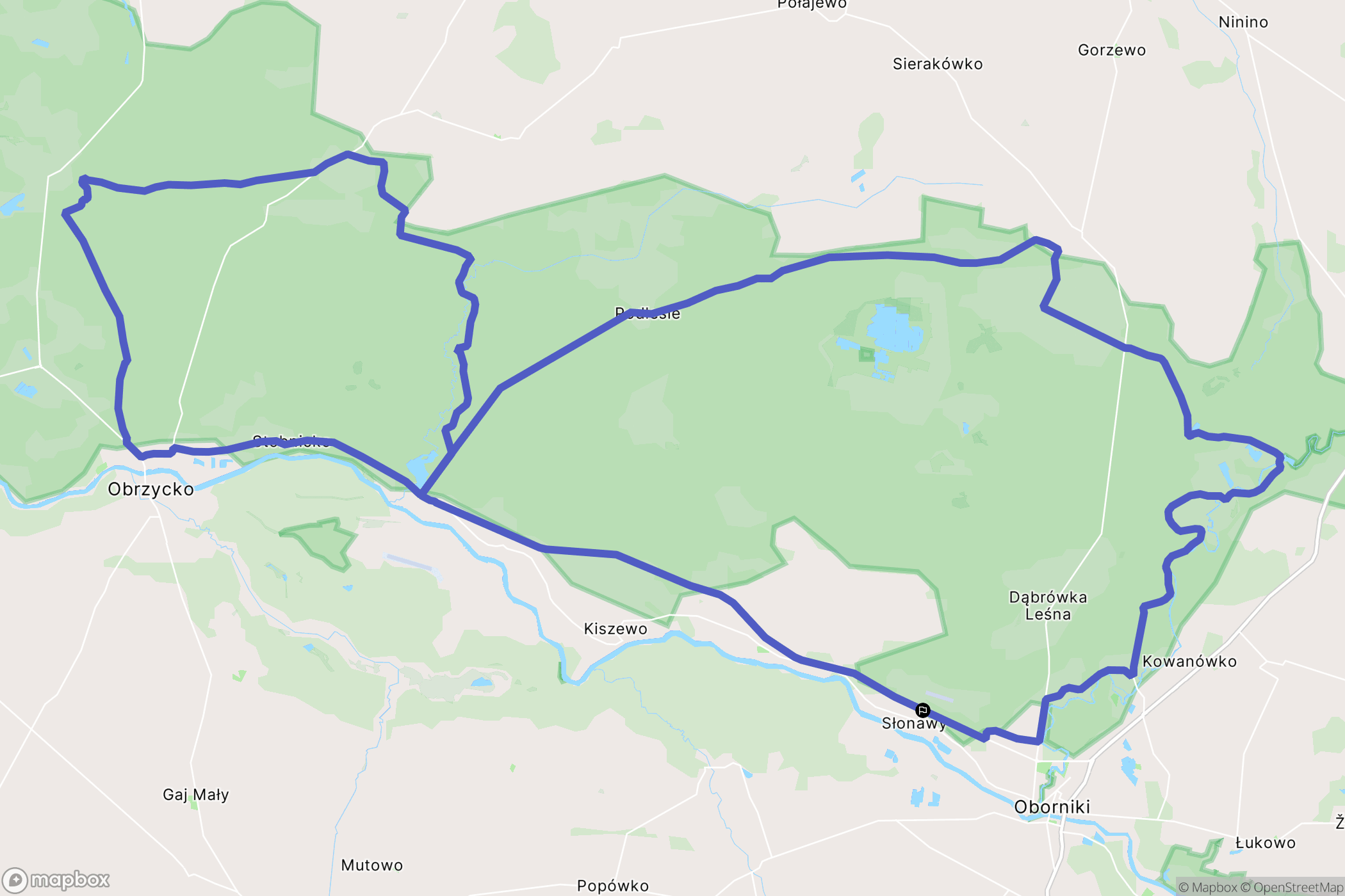 Słonawy: mapa trasy - Poland