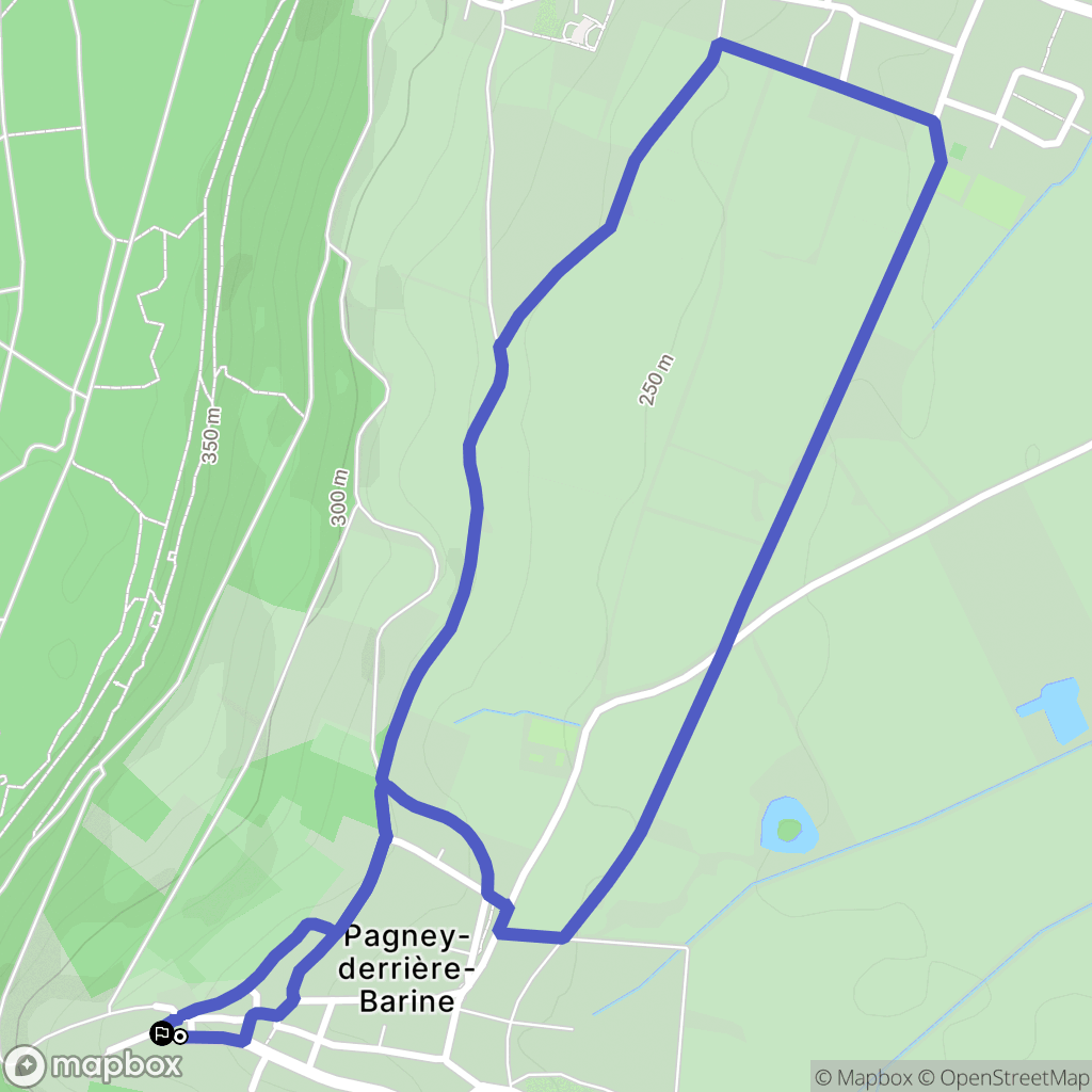 Pagney-derrière-Barine : carte du parcours de randonnée - France