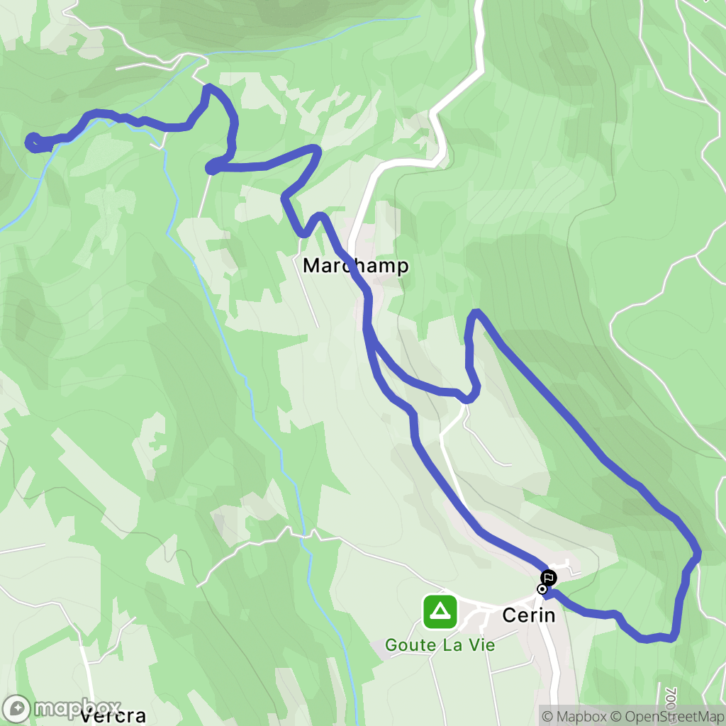Marchamp : carte du parcours de randonnée - France