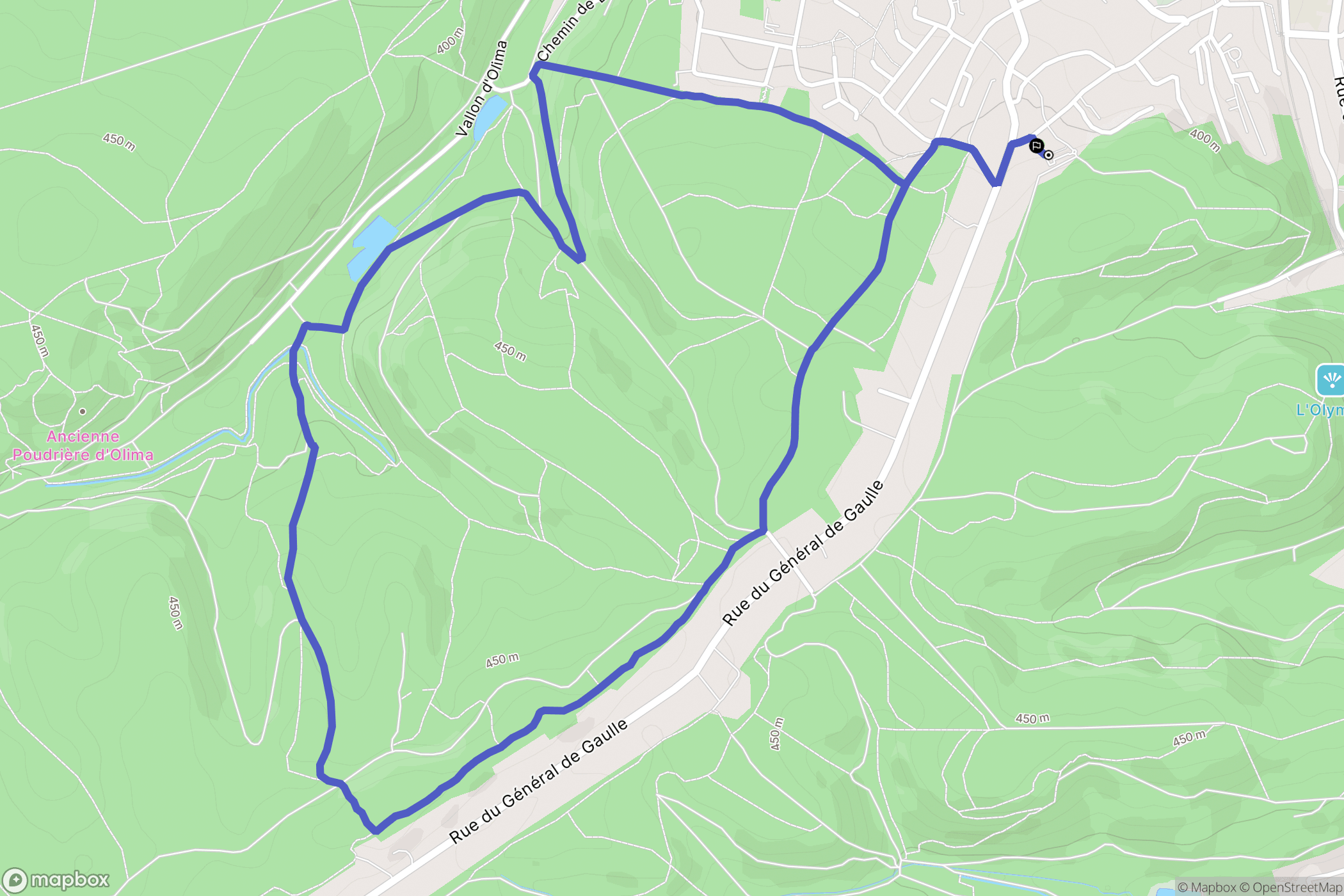 Chantraine : carte du parcours de randonnée - France