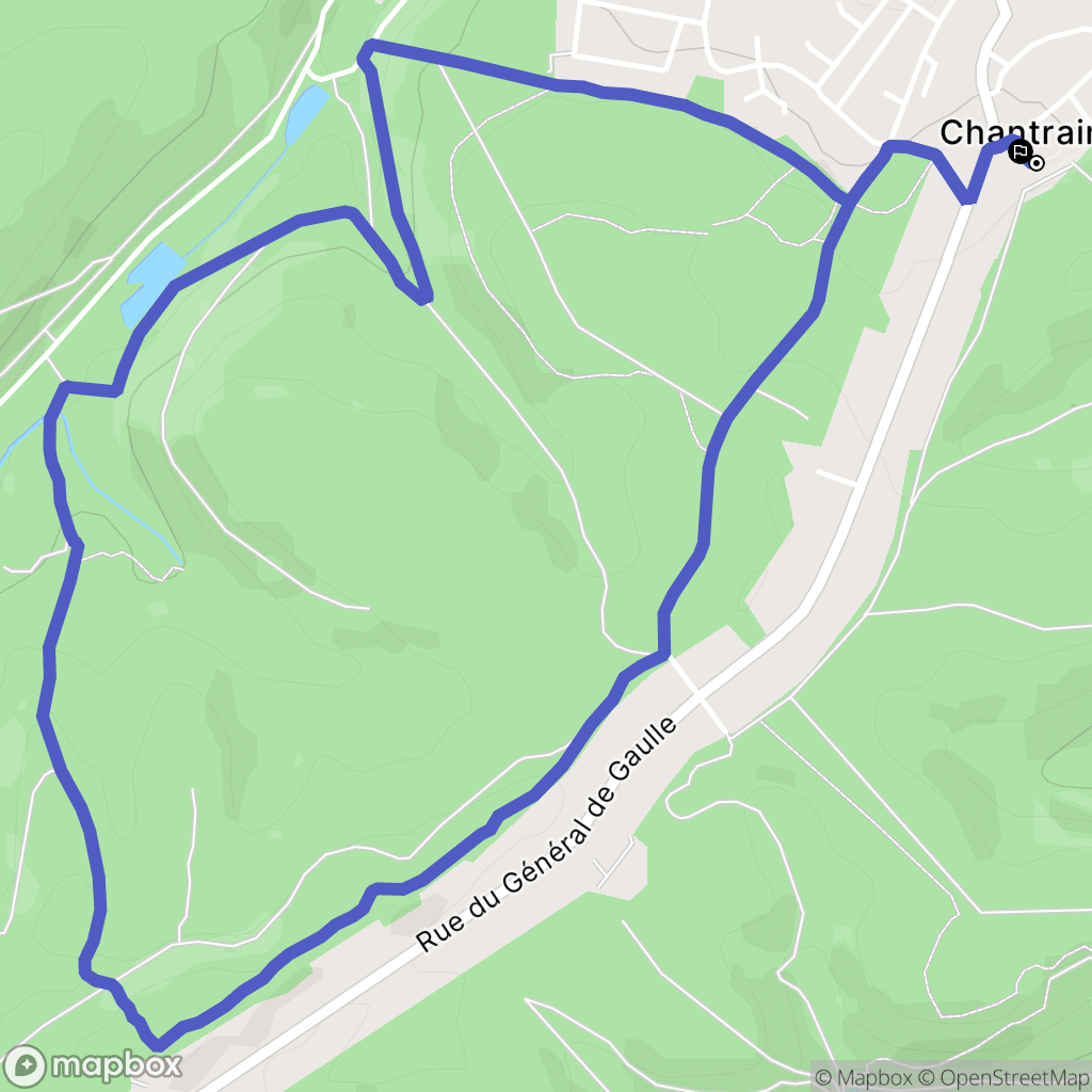 Chantraine : carte du parcours de randonnée - France