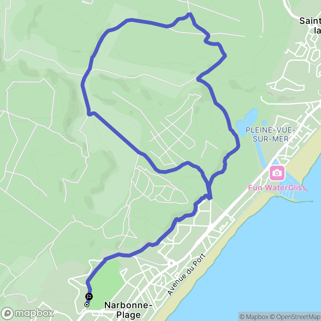 Narbonne : carte du parcours de randonnée - France