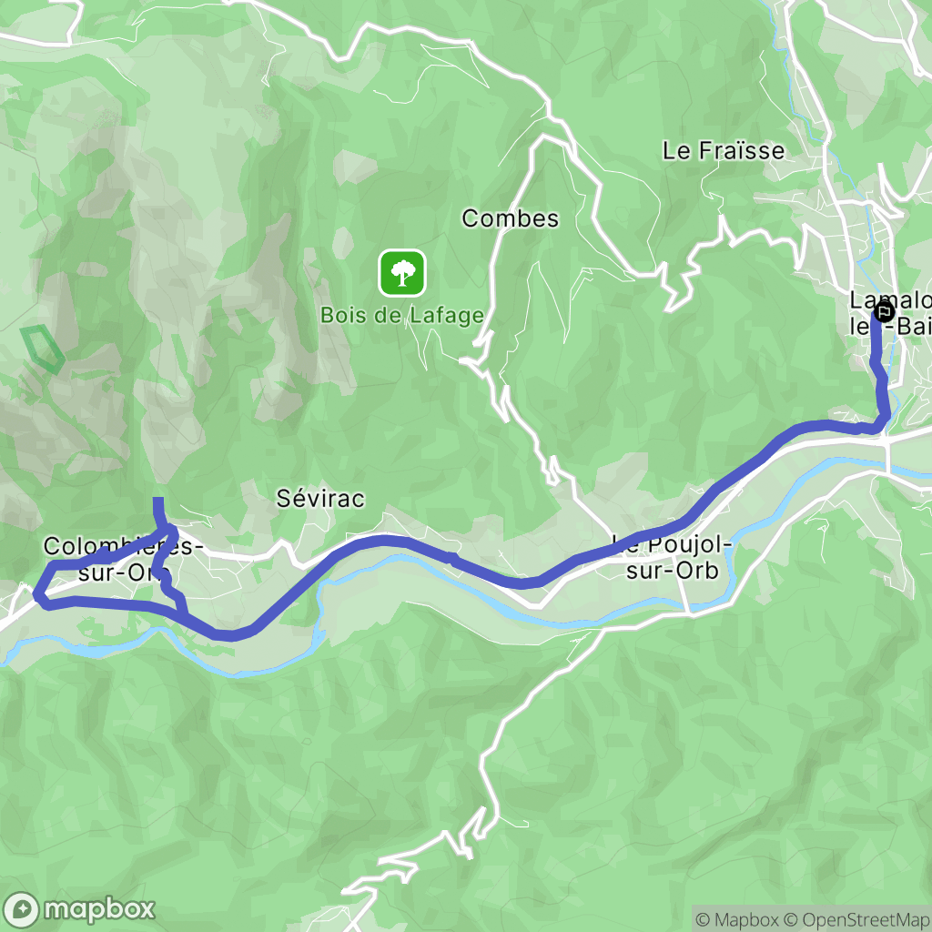 Lamalou-les-Bains : carte du parcours de randonnée - France