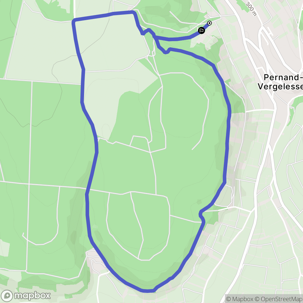 Pernand-Vergelesses : carte du parcours de randonnée - France