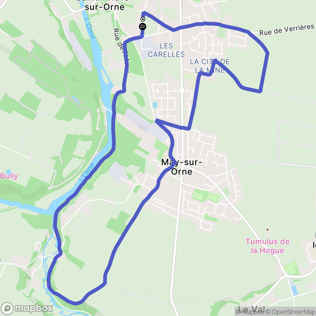 Saint-André-sur-Orne : carte du parcours de randonnée - France