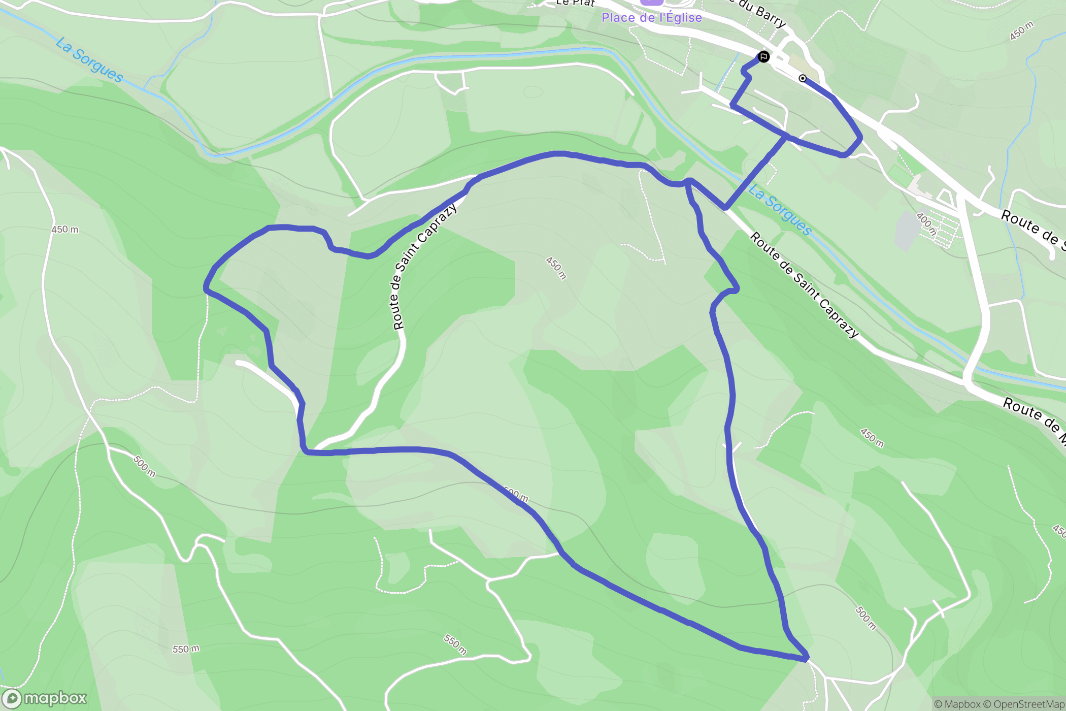 Saint-Félix-de-Sorgues : carte du parcours de randonnée - France