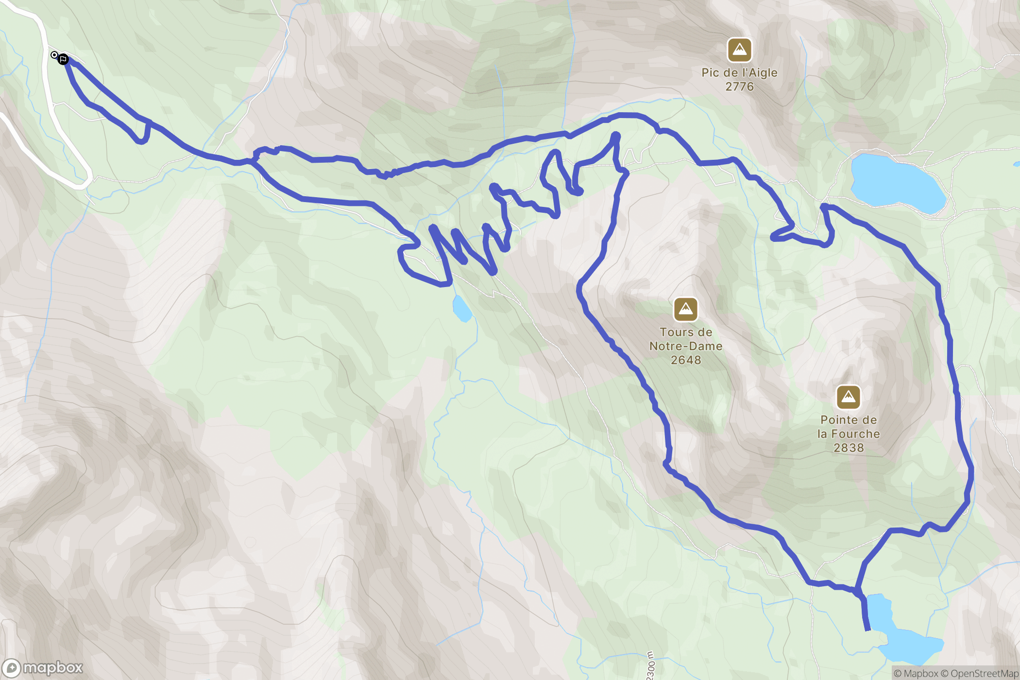Valloire : carte du parcours de randonnée - France