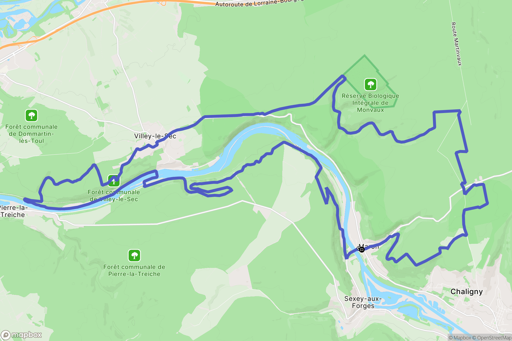 Maron : carte du parcours de randonnée - France