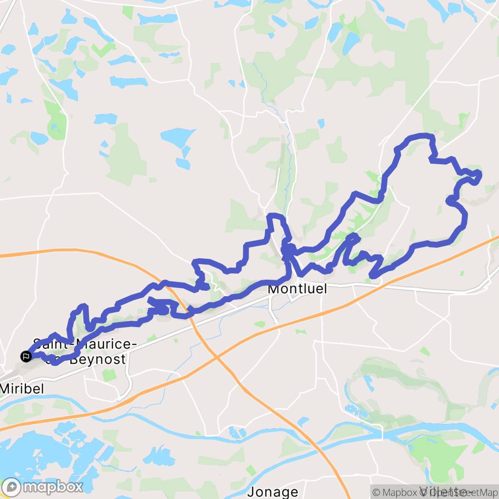 Miribel : carte du parcours de randonnée - France
