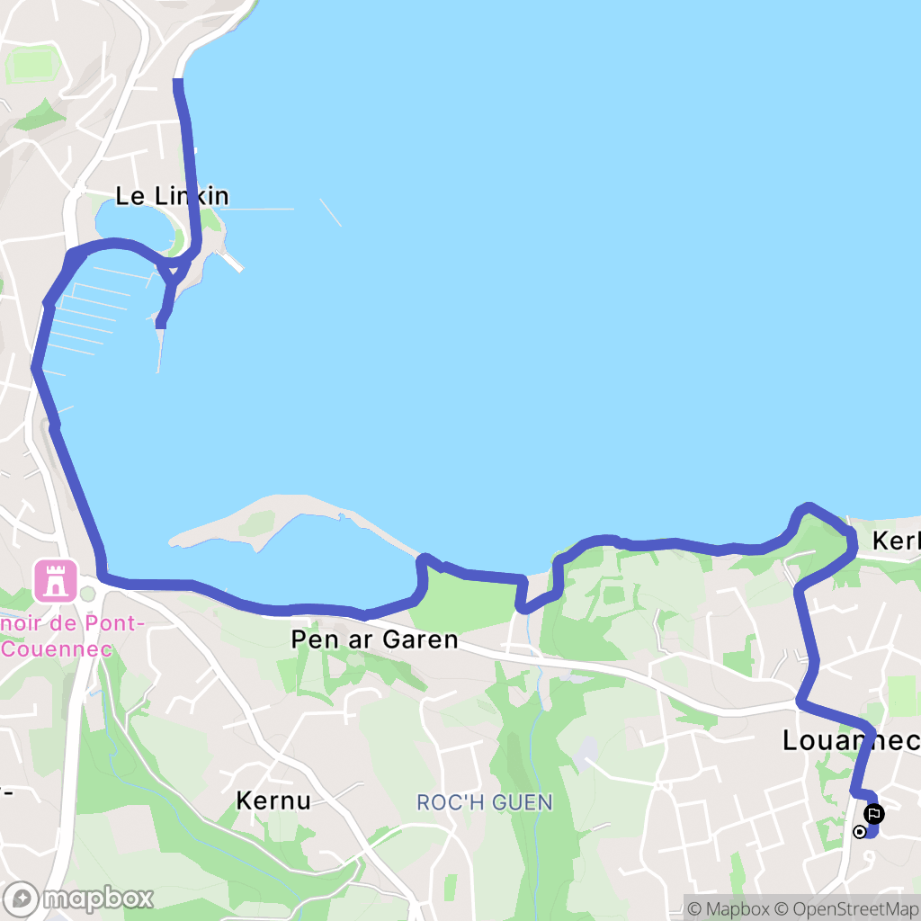 Louannec : carte du parcours de randonnée - France