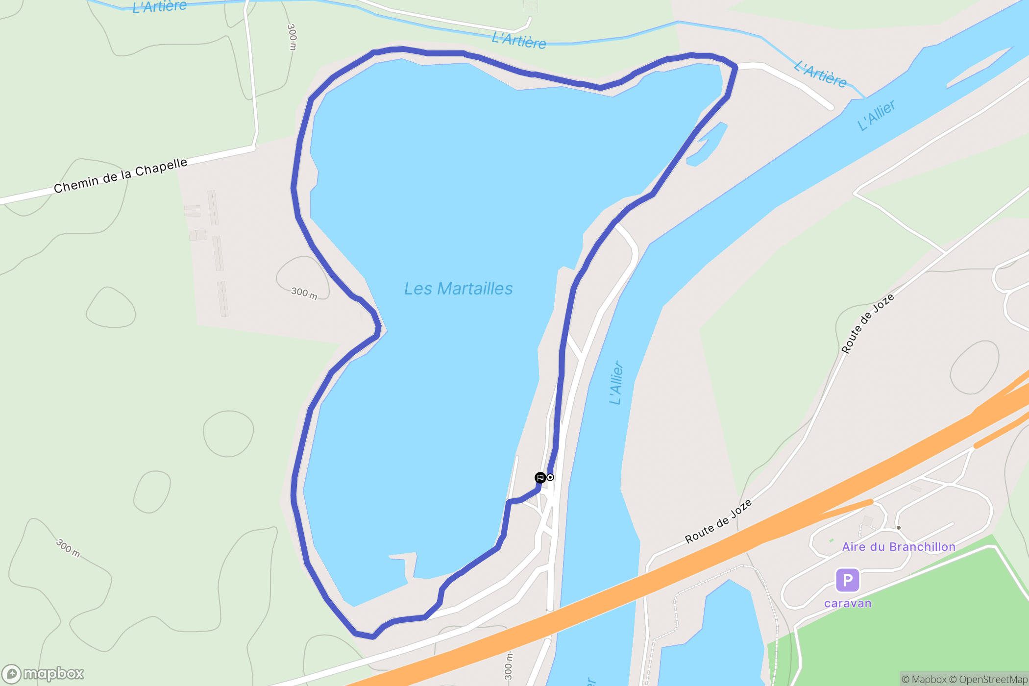 Les Martres-d'Artière : carte du parcours de randonnée - France