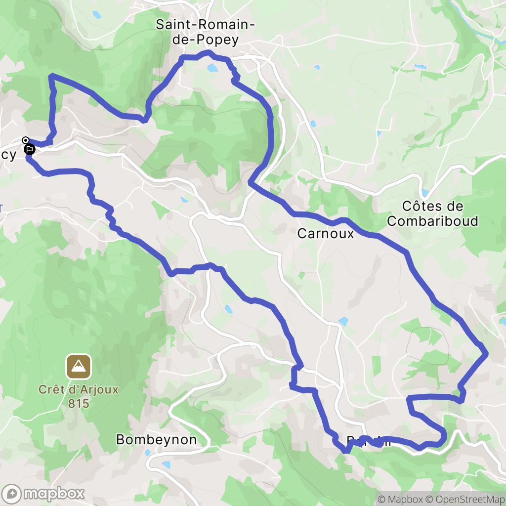 Ancy : carte du parcours de randonnée - France