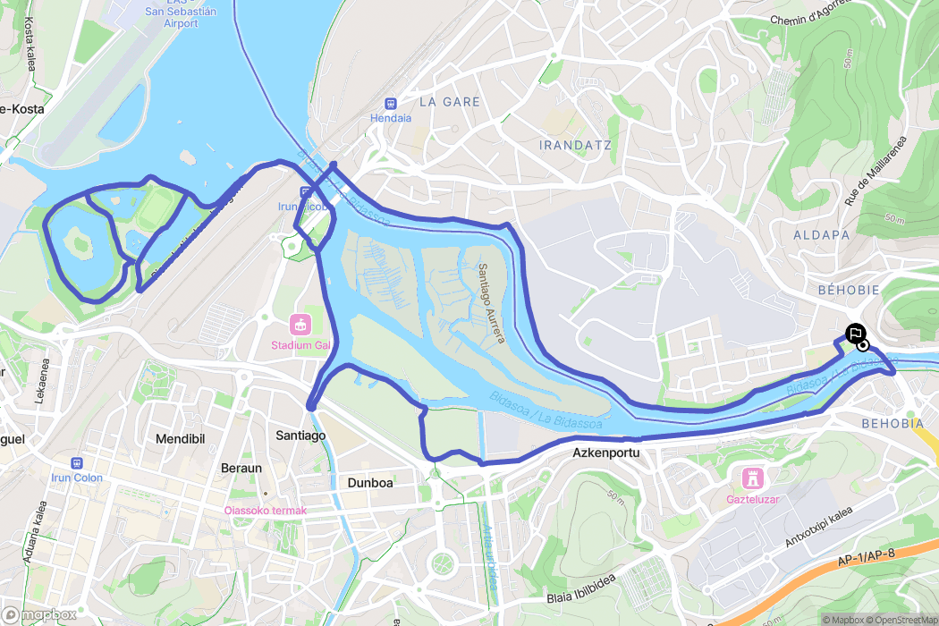 Urrugne : carte du parcours de randonnée - France