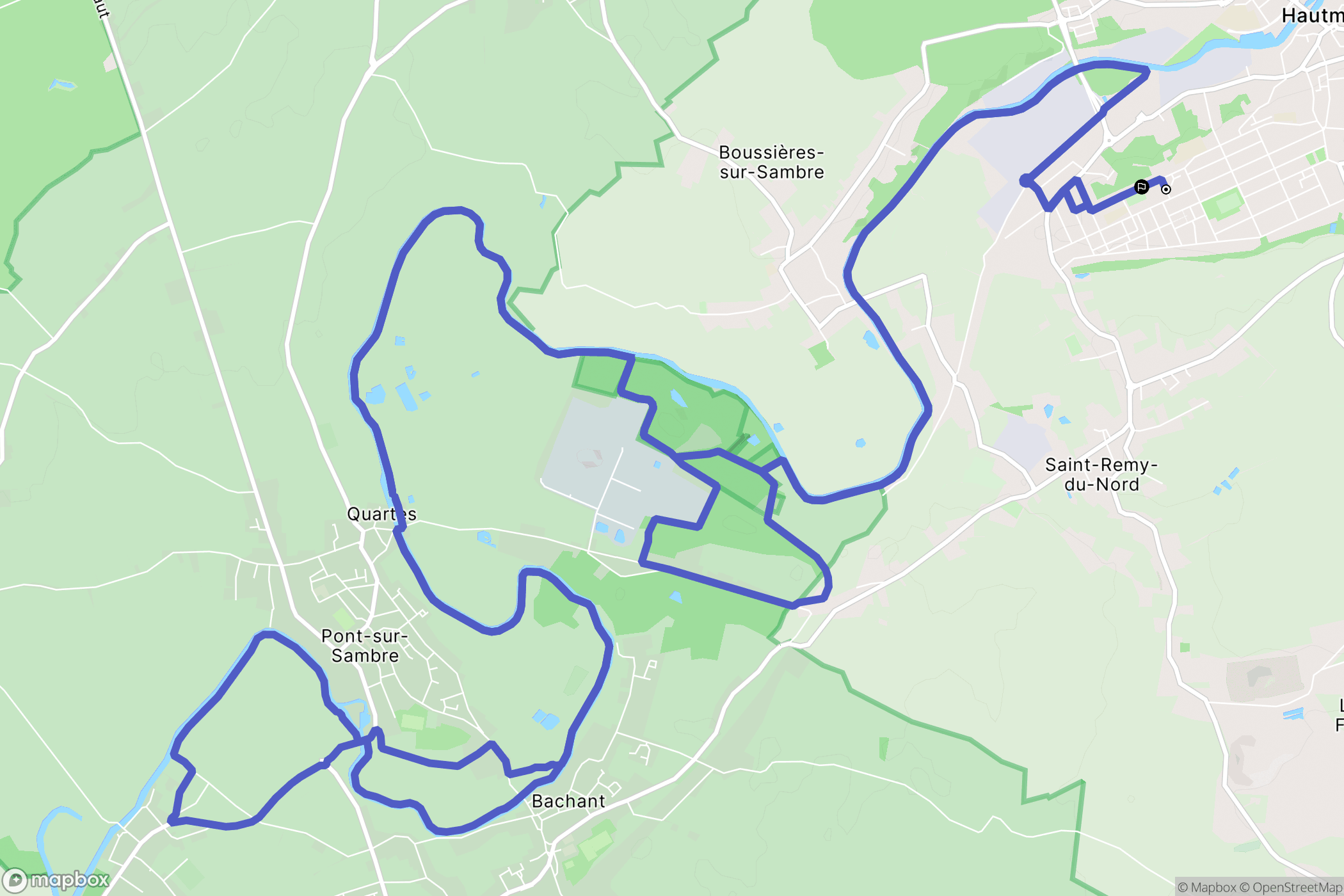 Hautmont : carte du parcours de randonnée - France