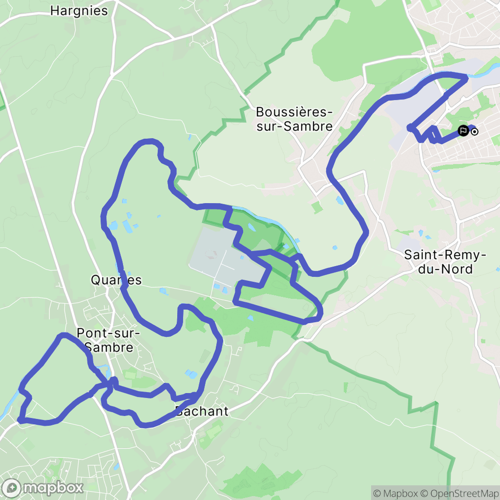 Hautmont : carte du parcours de randonnée - France