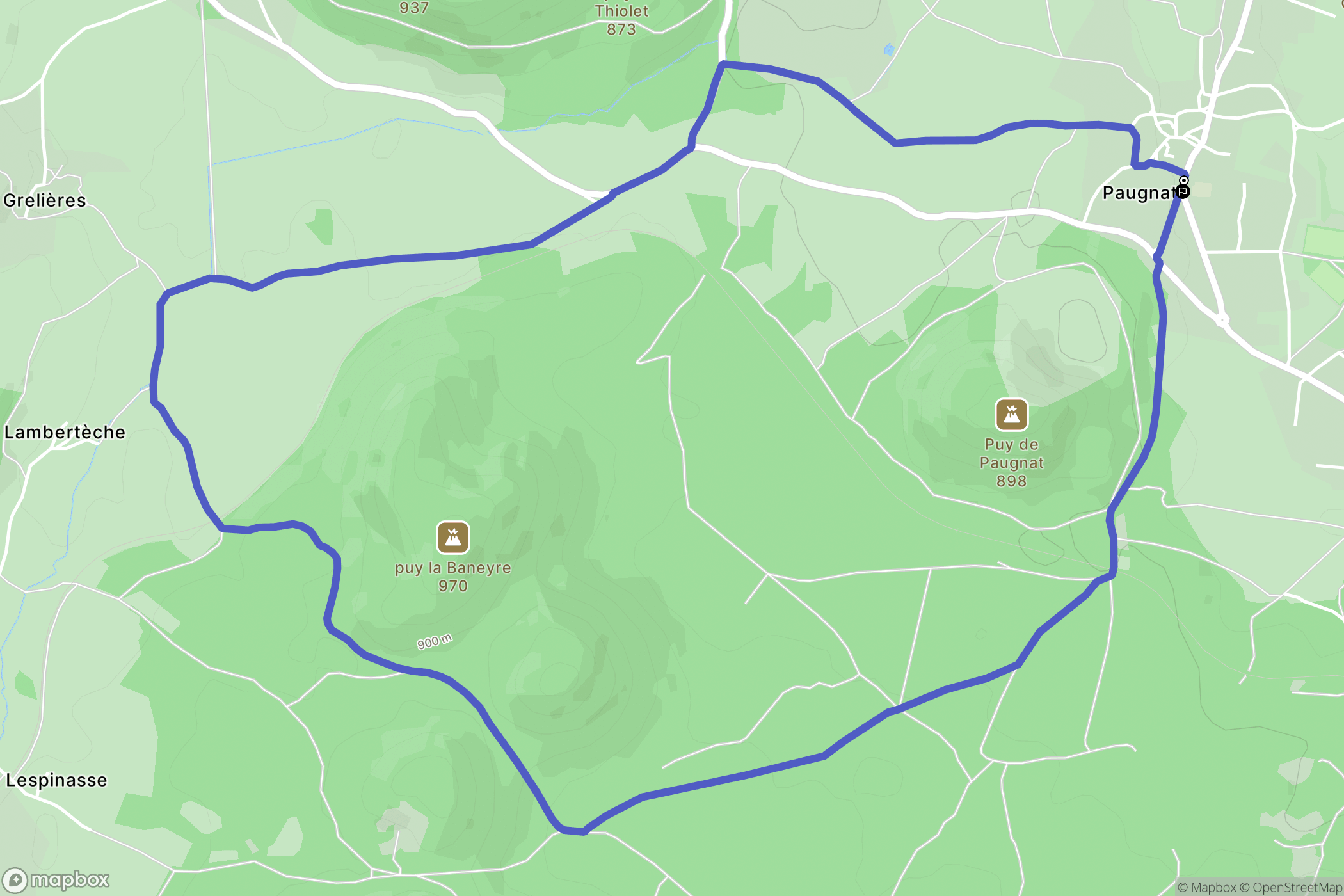 Charbonnières-les-Varennes : carte du parcours de randonnée - France