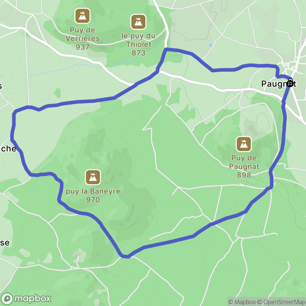 Charbonnières-les-Varennes : carte du parcours de randonnée - France