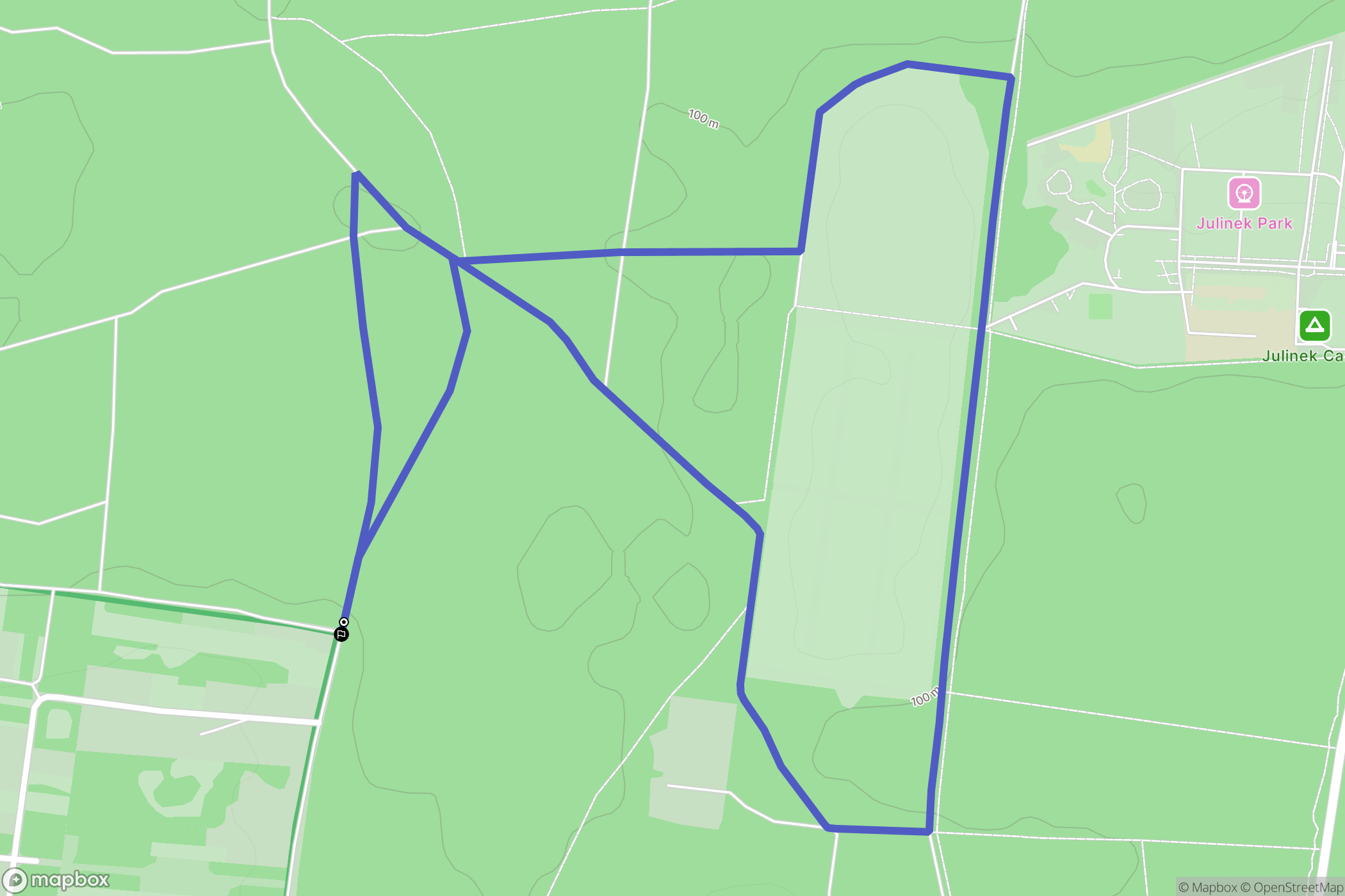 Marianów: mapa trasy - Poland