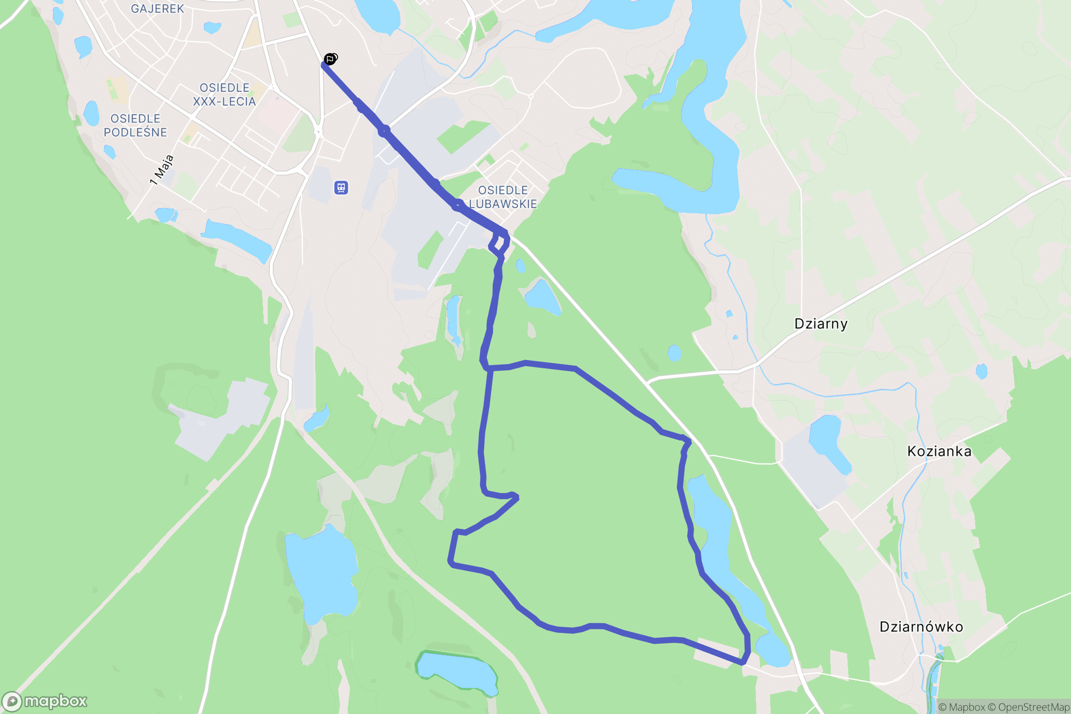 Iława: mapa trasy - Poland