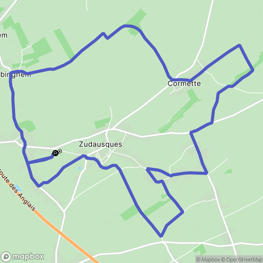 Zudausques : carte du parcours de randonnée - France