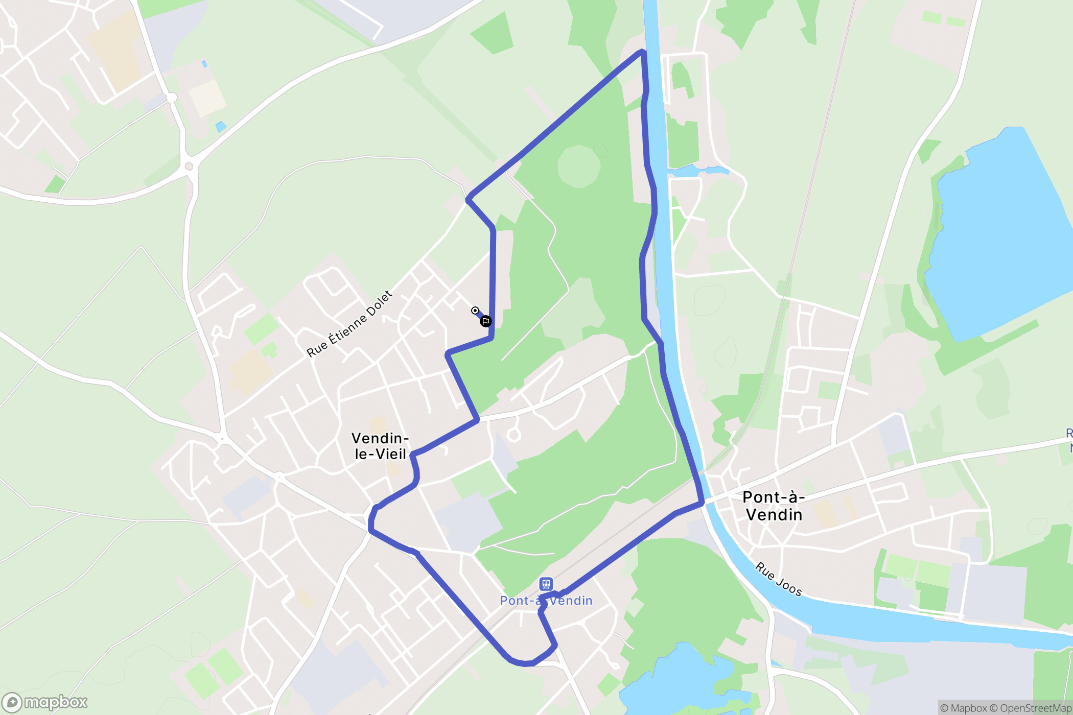 Vendin-le-Vieil : carte du parcours de randonnée - France