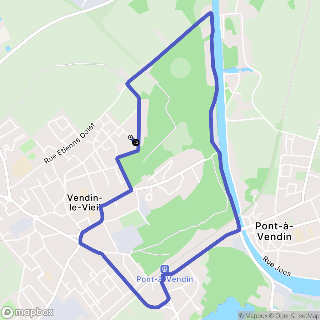 Vendin-le-Vieil : carte du parcours de randonnée - France