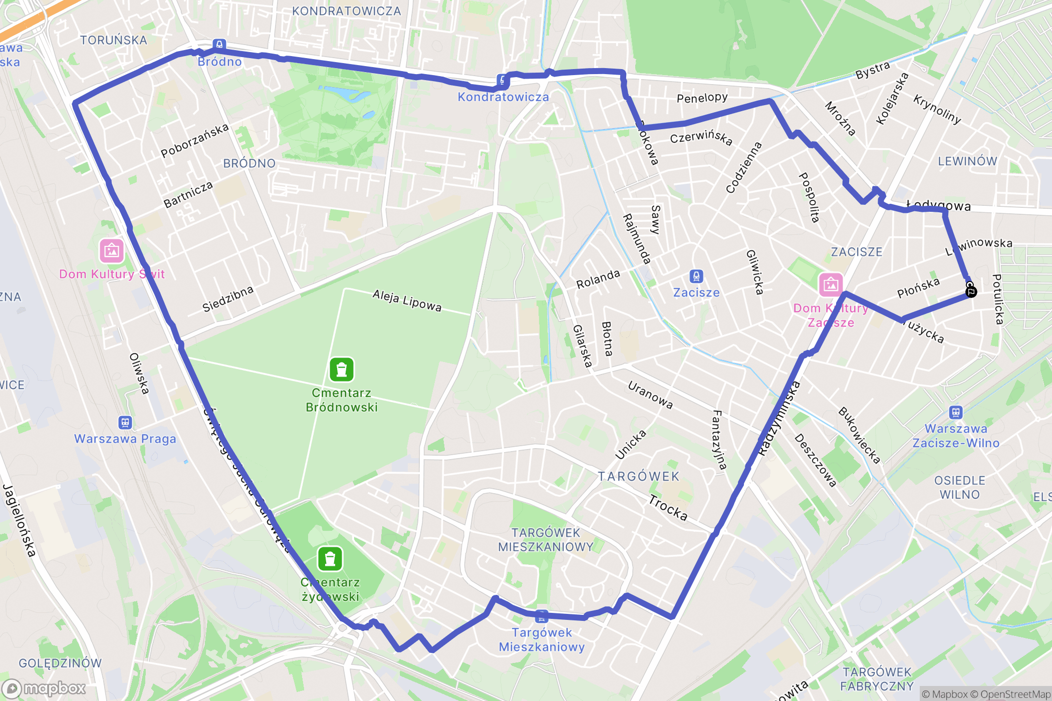 Warszawa: mapa trasy - Poland
