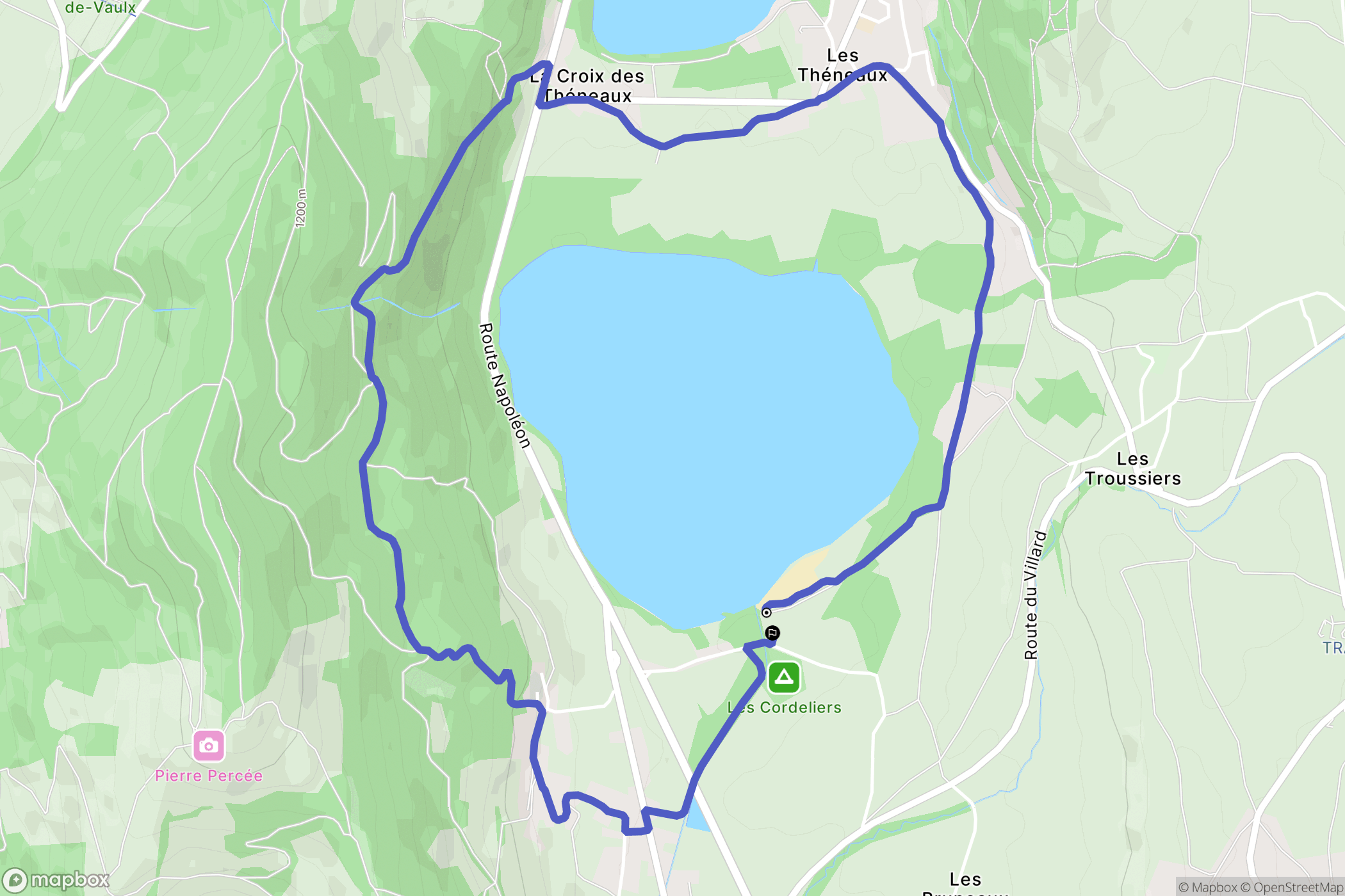 Pierre-Châtel : carte du parcours de randonnée - France