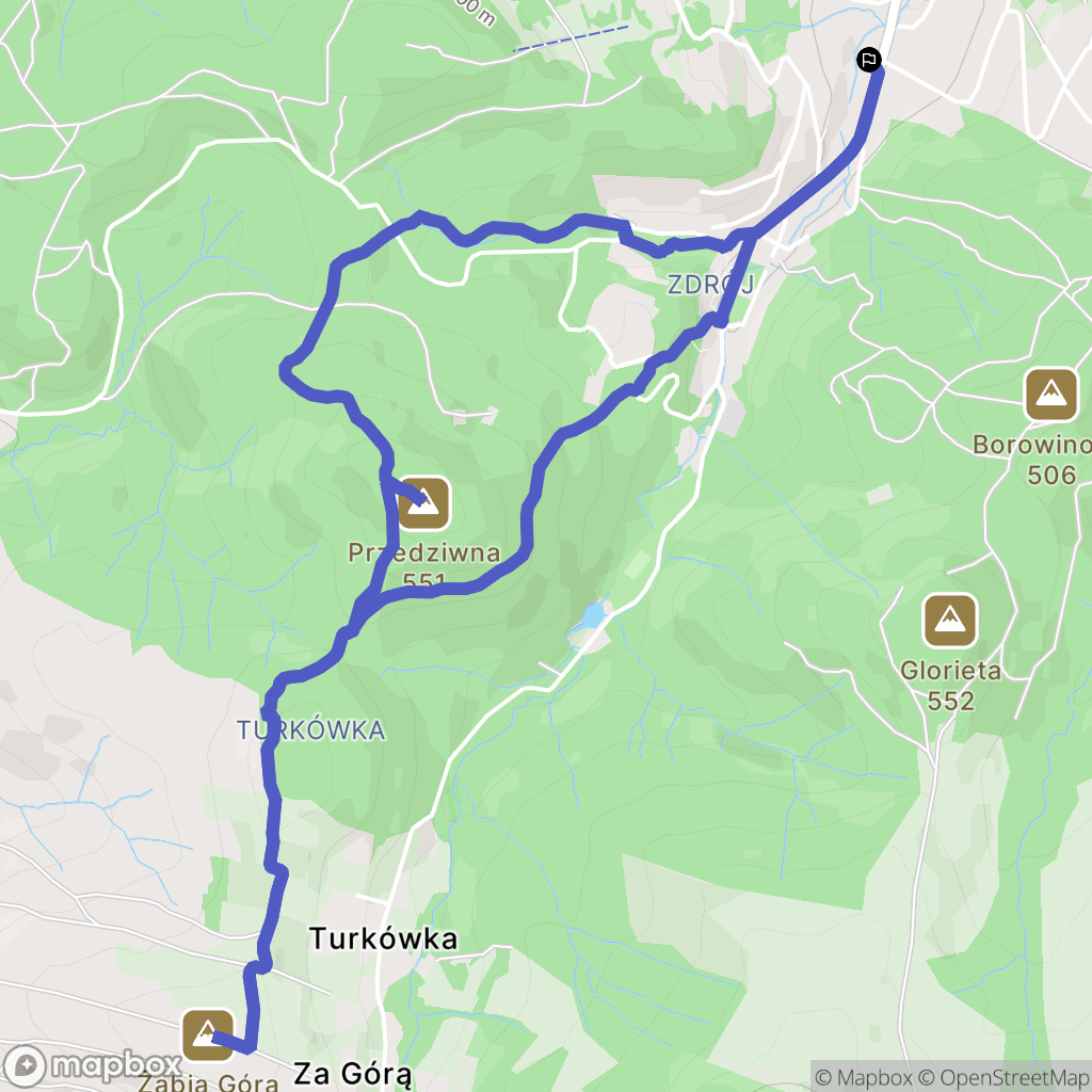 Iwonicz-Zdrój: mapa trasy - Poland