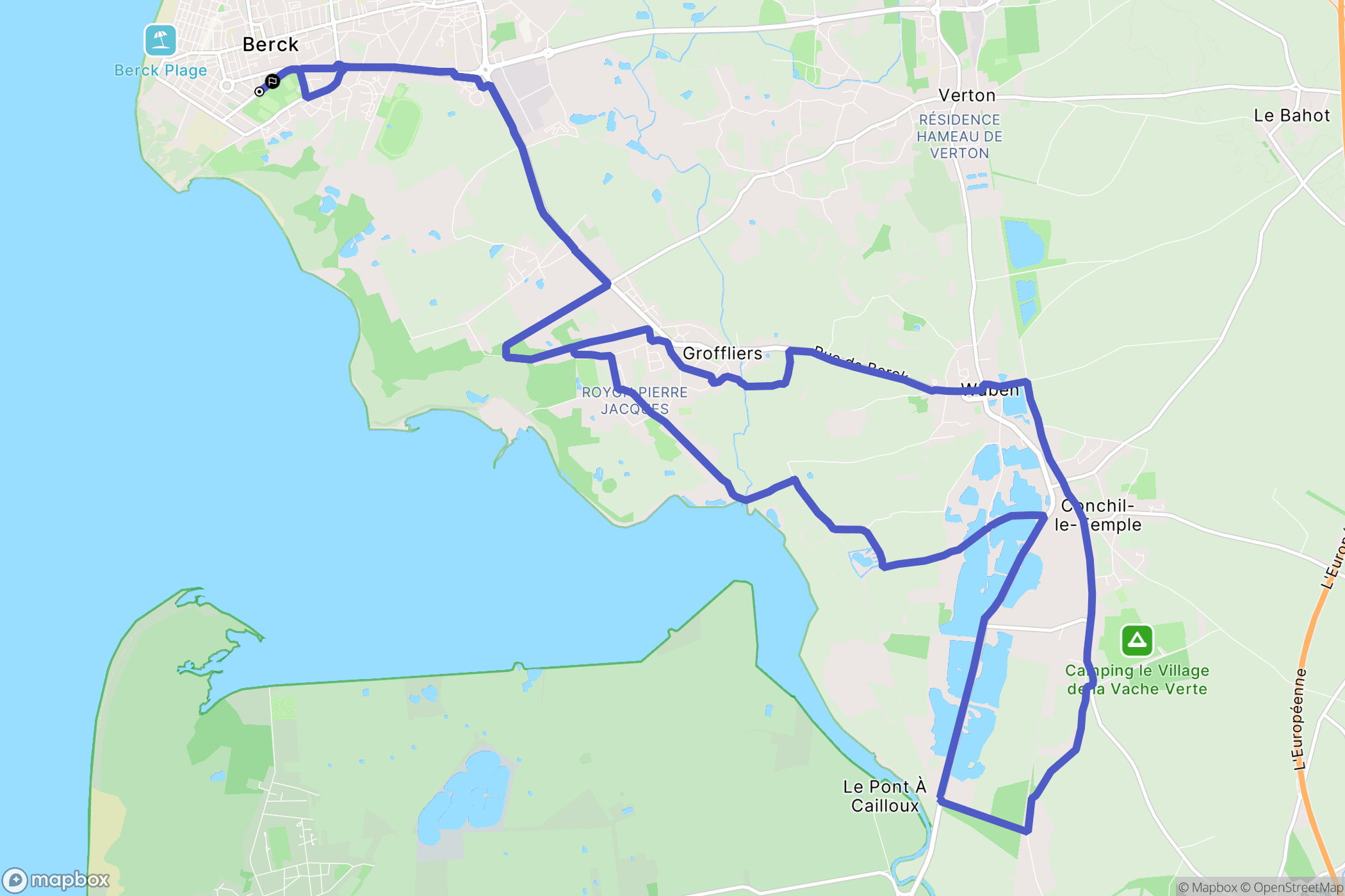 Berck : carte du parcours de randonnée - France