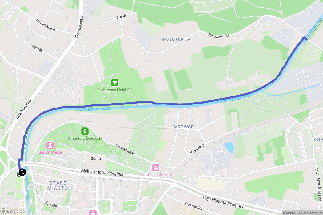 Będzin: mapa trasy - Poland