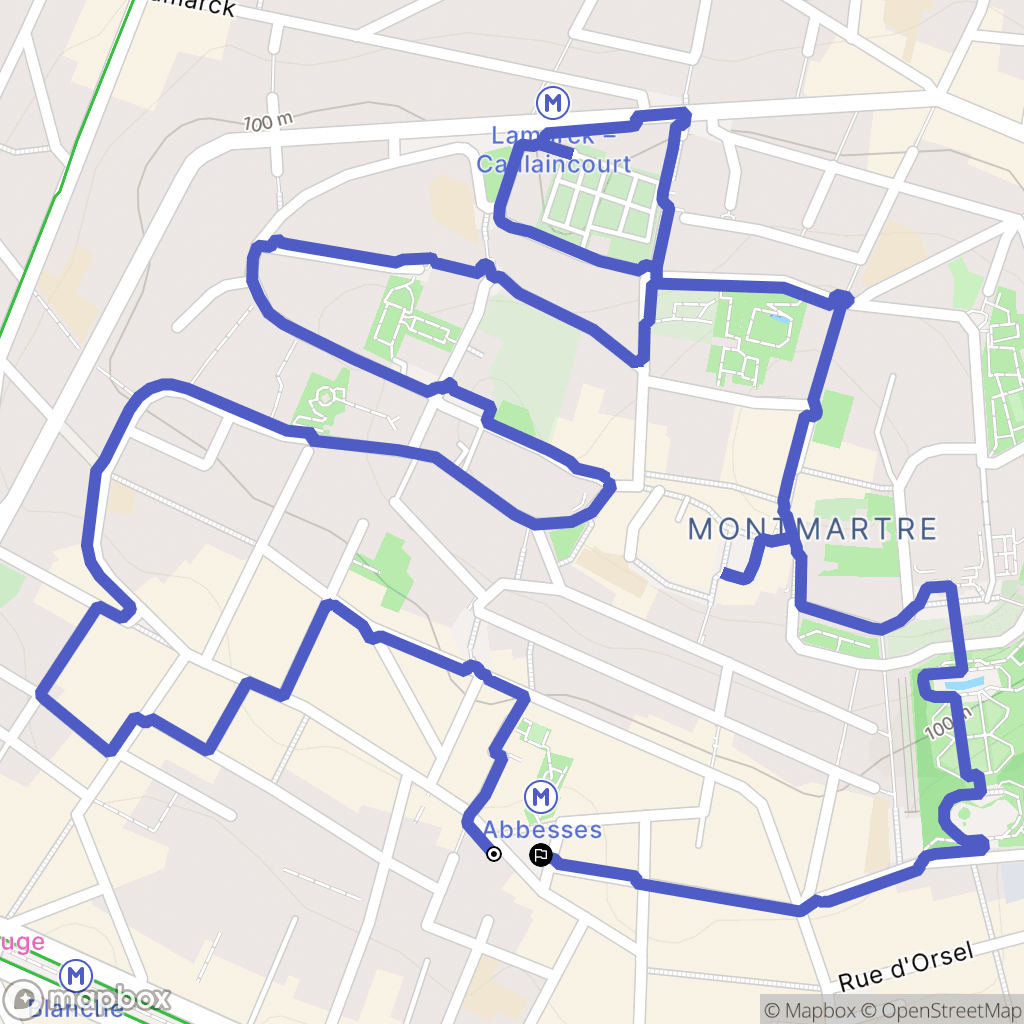 Paris : carte du parcours de randonnée - France
