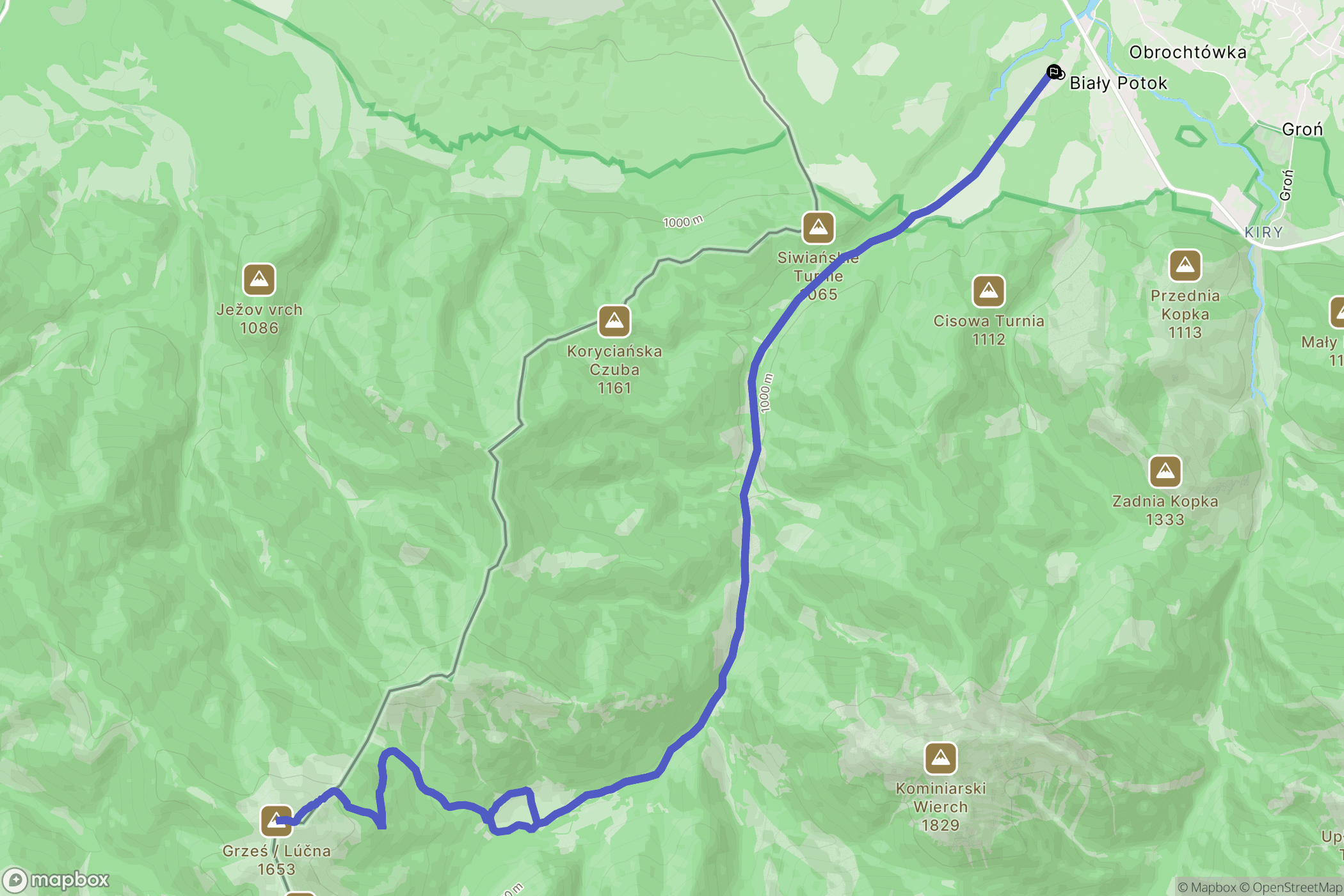 Witów: mapa trasy - Poland